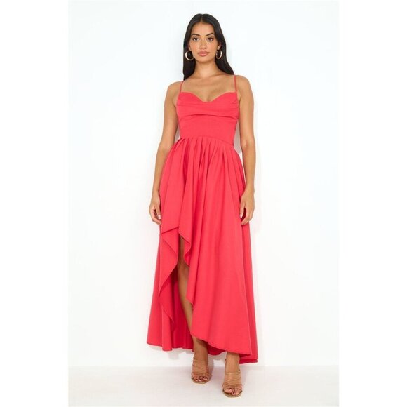 Hello Molly Dresses & Skirts - Hello Molly My Standards Maxi Dress Size 4 Red Assymetrical Event Party Wedding